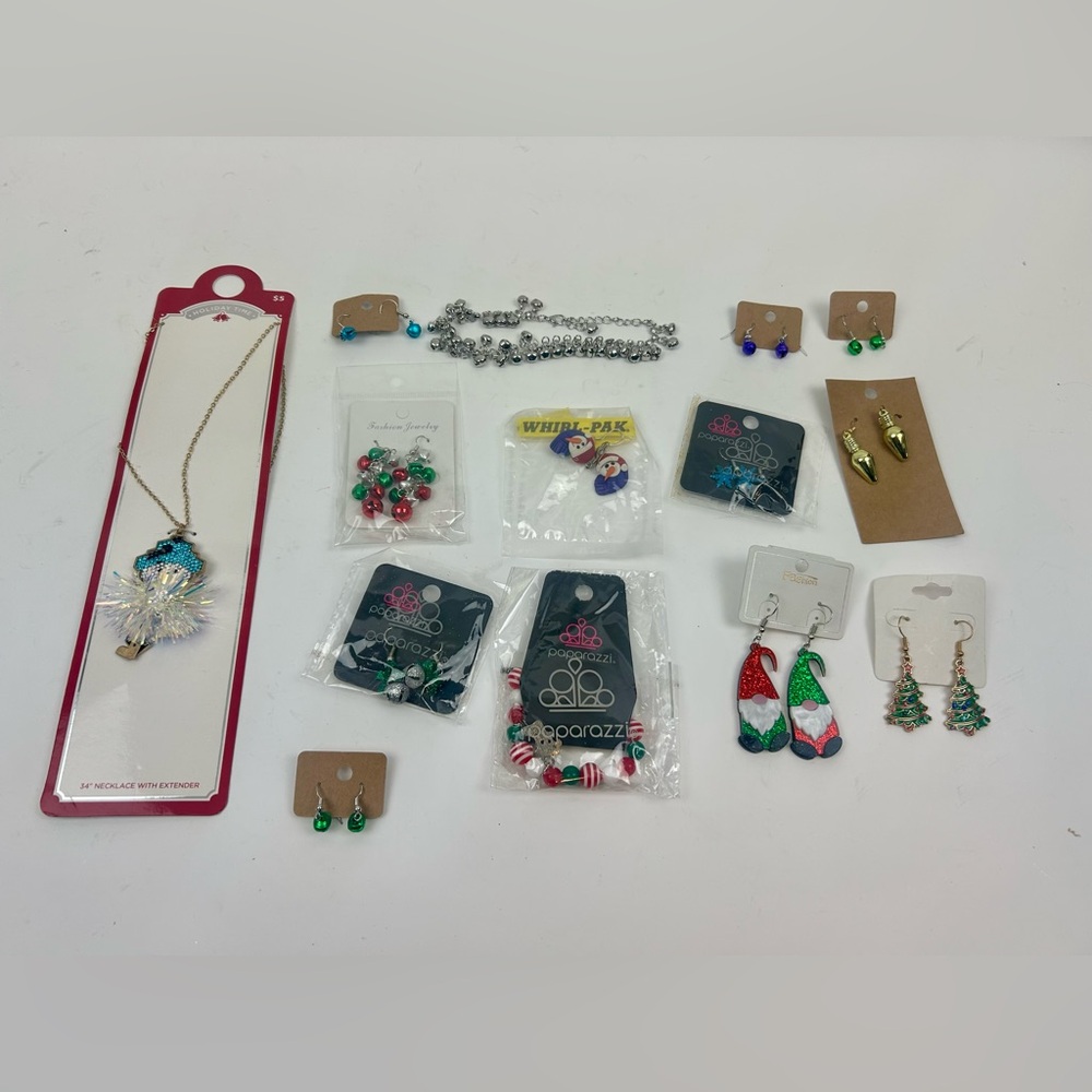 Christmas themed earring lot